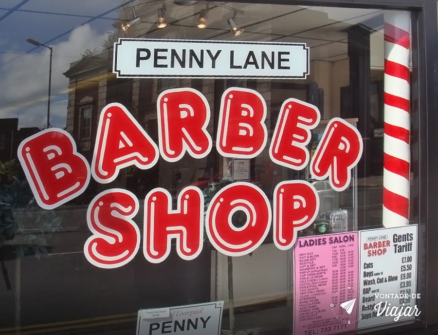 Barbearia na esquina da Penny Lane