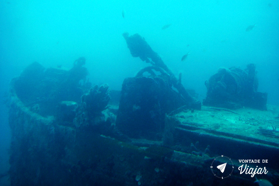Destroços de um navio naufragado