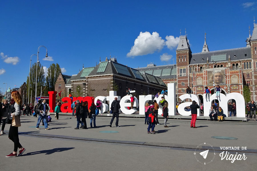 Dicas da Holanda - Letreiro na Praca dos Museus