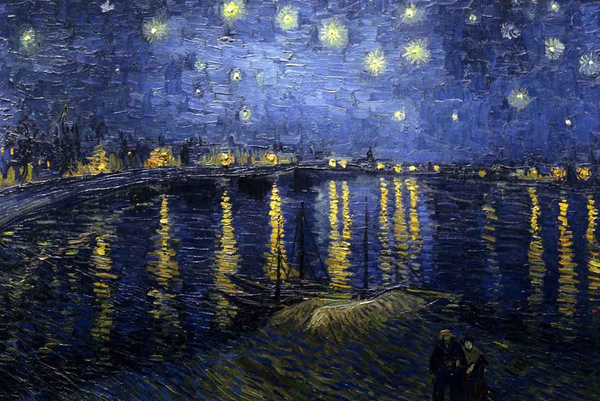 Van Gogh em Arles - Noite Estrelada sobre o rio Rodano 1888 - Museu dOrsay